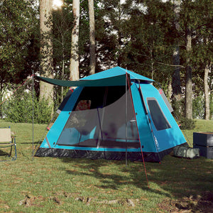 Tenda a Cupola da Campeggio 5 Persone Blu a Rilascio Rapido 4004147