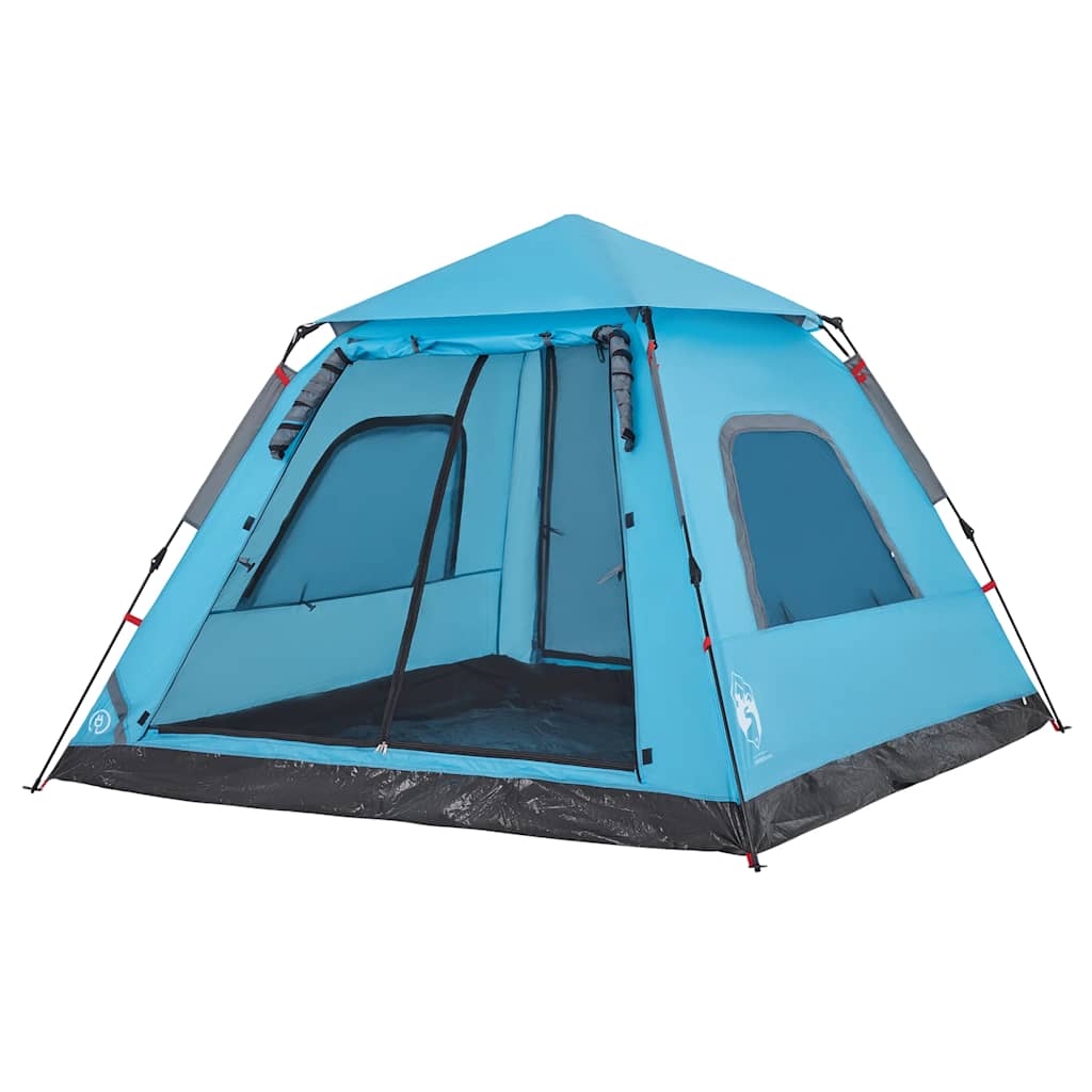 Tenda a Cupola da Campeggio 5 Persone Blu a Rilascio Rapido 4004147