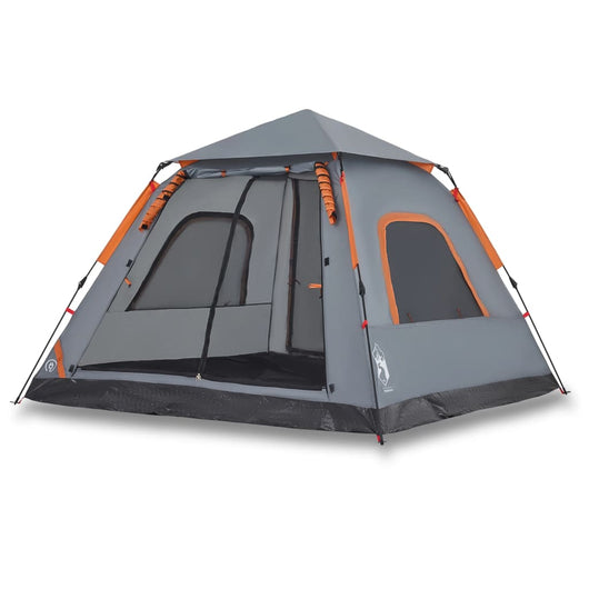 Tenda a Cupola 5 Persone Grigio e Arancione a Rilascio Rapido 4004148