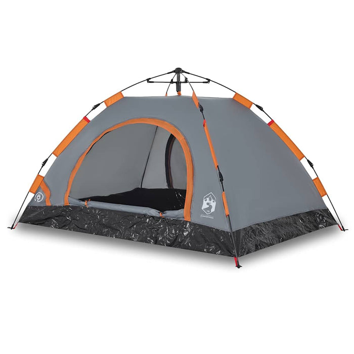 Tenda Campeggio 2 Persone Grigio e Arancione a Rilascio Rapido 4004163