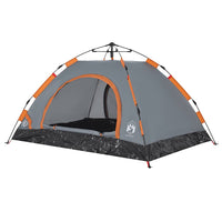 Tenda Campeggio 2 Persone Grigio e Arancione a Rilascio Rapido 4004163