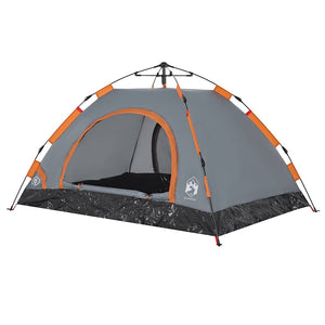 Tenda Campeggio 2 Persone Grigio e Arancione a Rilascio Rapido 4004163