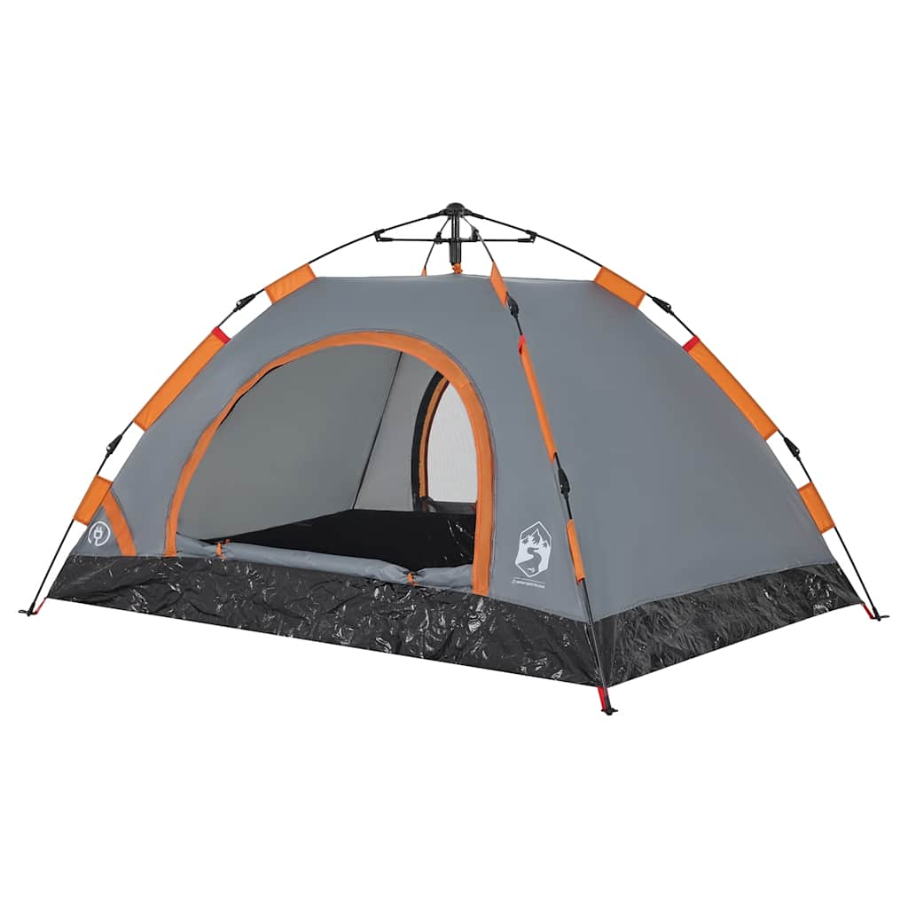 Tenda Campeggio 2 Persone Grigio e Arancione a Rilascio Rapido 4004163