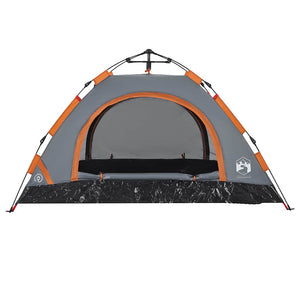 Tenda Campeggio 2 Persone Grigio e Arancione a Rilascio Rapido 4004163