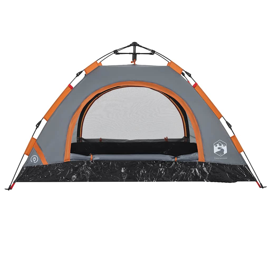 Tenda Campeggio 2 Persone Grigio e Arancione a Rilascio Rapido 4004163