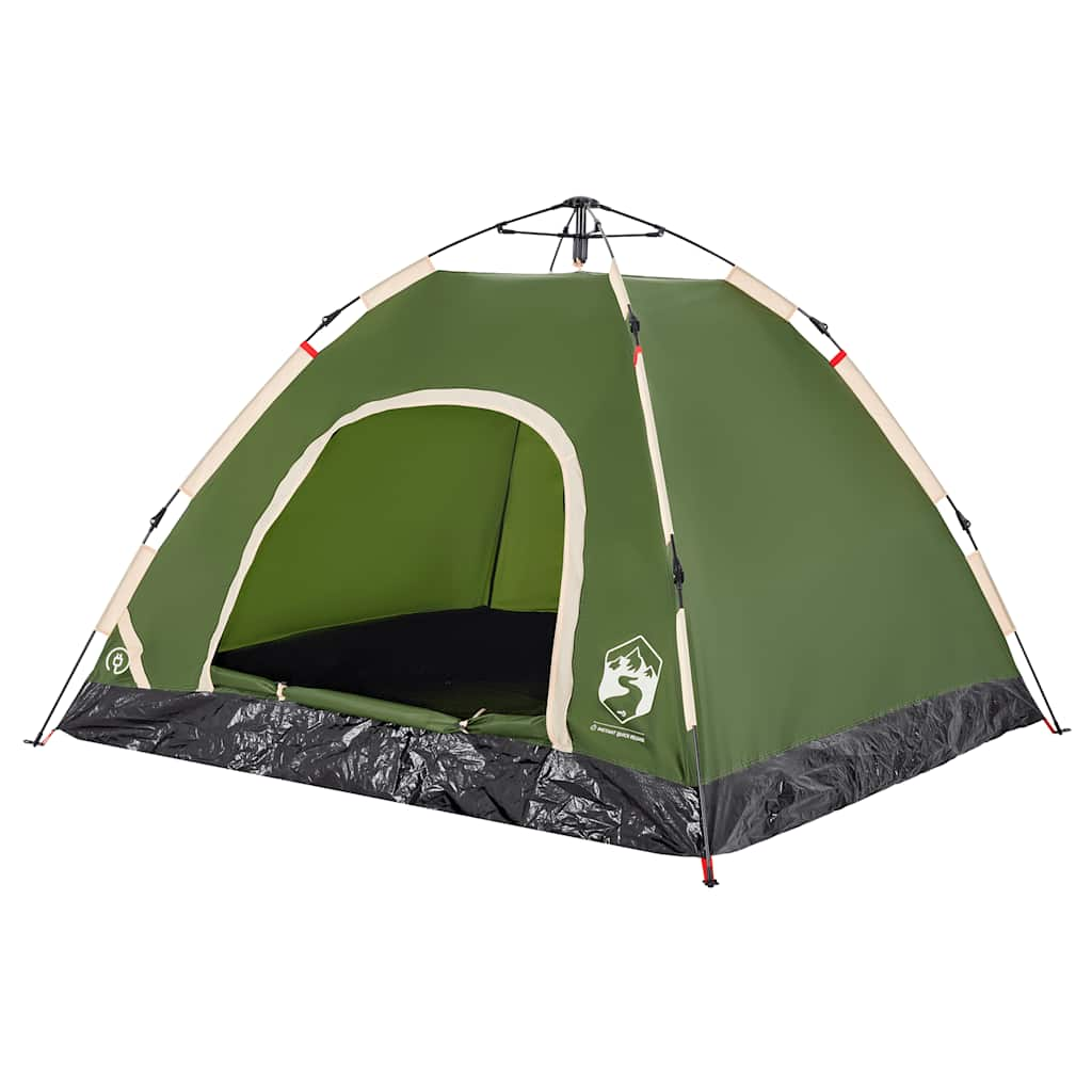 Tenda da Campeggio 3 Persone Verde a Rilascio Rapido 4004165