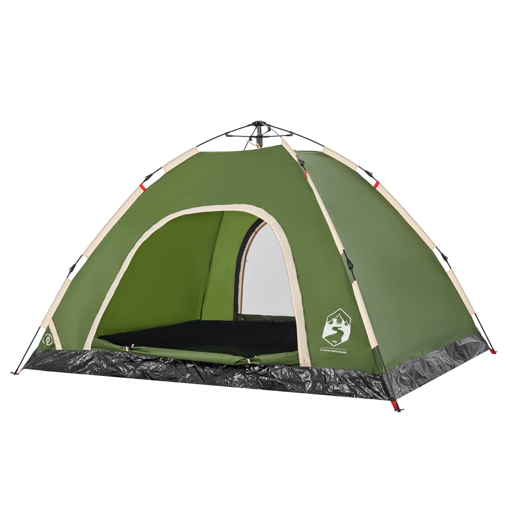 Tenda da Campeggio 4 Persone Verde a Rilascio Rapido 4004169