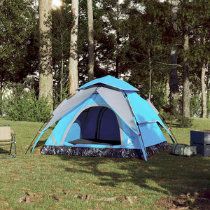 Tenda a Cupola da Campeggio 3 Persone Blu a Rilascio Rapido 4004178