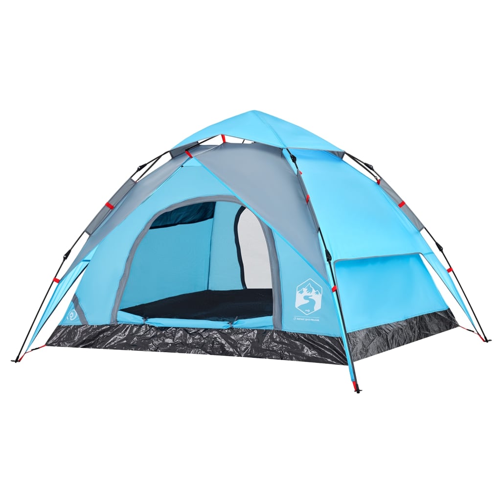 Tenda a Cupola da Campeggio 3 Persone Blu a Rilascio Rapido 4004178