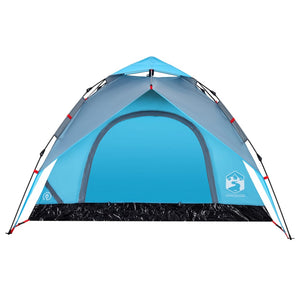 Tenda a Cupola da Campeggio 3 Persone Blu a Rilascio Rapido 4004178