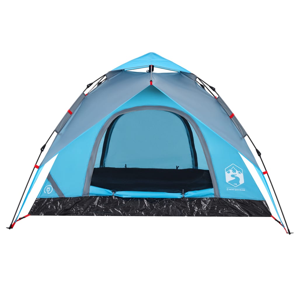 Tenda a Cupola da Campeggio 3 Persone Blu a Rilascio Rapido 4004178