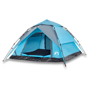 Tenda a Cupola da Campeggio 4 Persone Blu a Rilascio Rapido 4004182