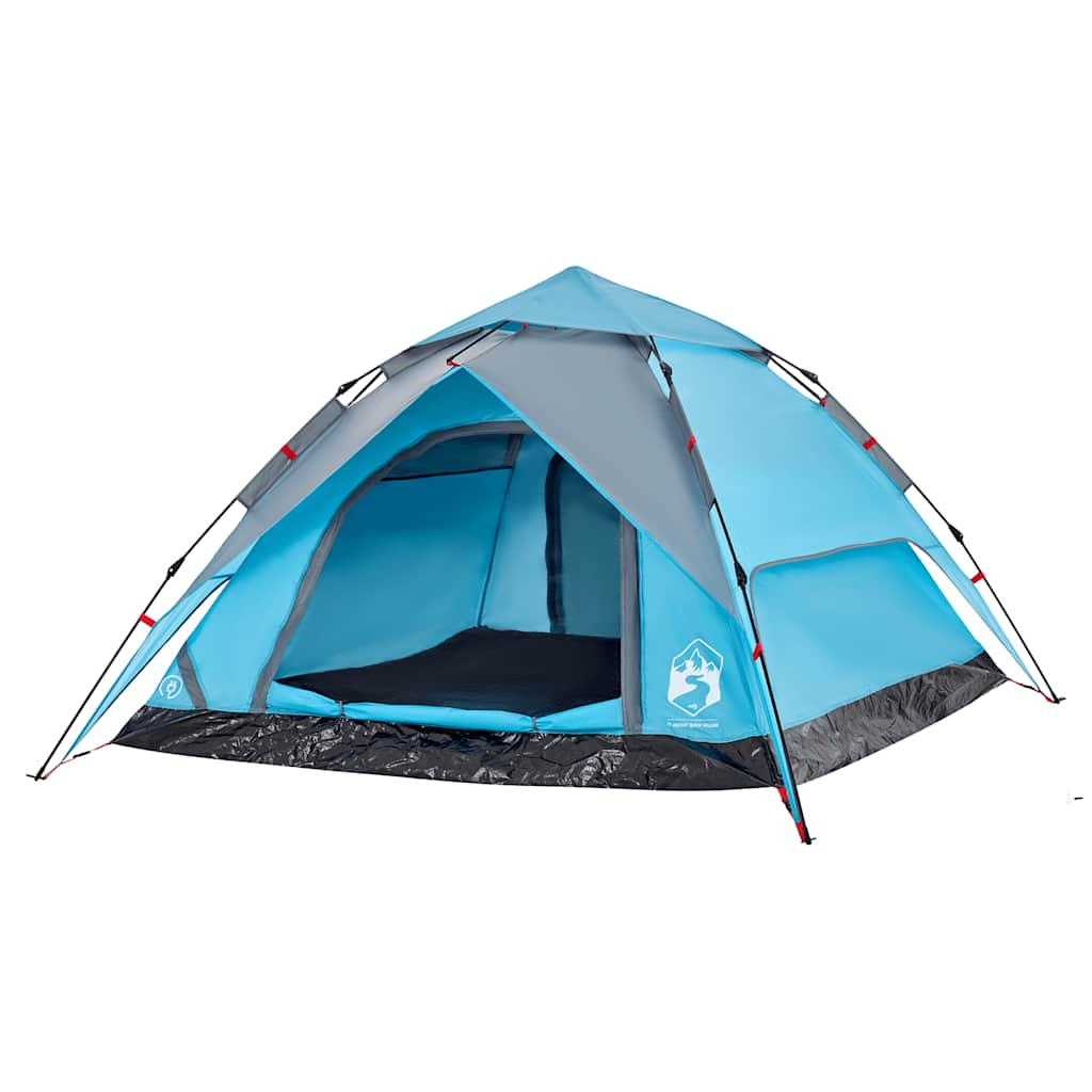 Tenda a Cupola da Campeggio 4 Persone Blu a Rilascio Rapido 4004182