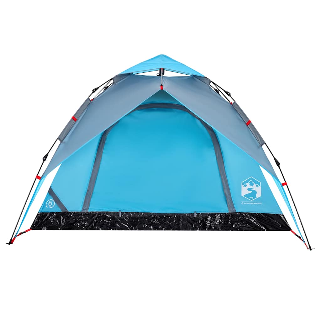 Tenda a Cupola da Campeggio 4 Persone Blu a Rilascio Rapido 4004182