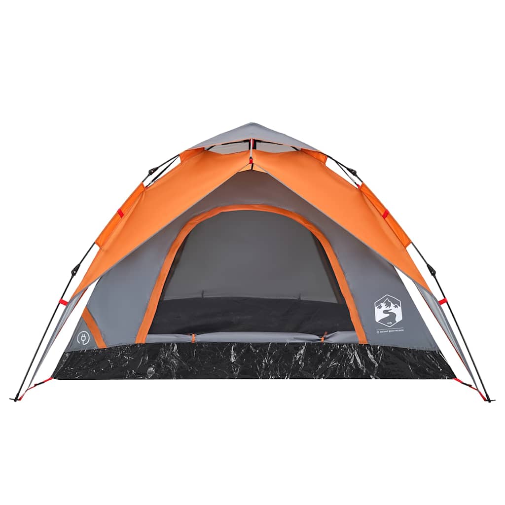 Tenda a Cupola 5 Persone Grigio e Arancione a Rilascio Rapido 4004187