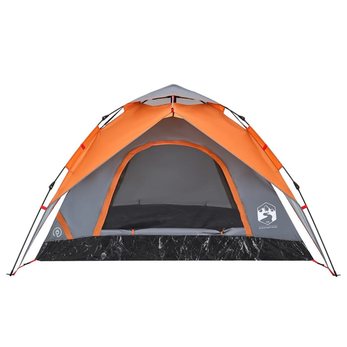 Tenda a Cupola 5 Persone Grigio e Arancione a Rilascio Rapido 4004187