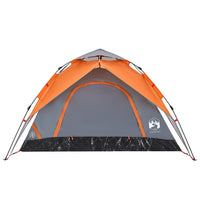 Tenda a Cupola 5 Persone Grigio e Arancione a Rilascio Rapido 4004187