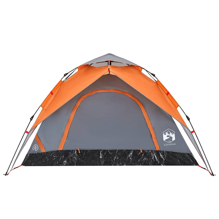 Tenda a Cupola 5 Persone Grigio e Arancione a Rilascio Rapido 4004187