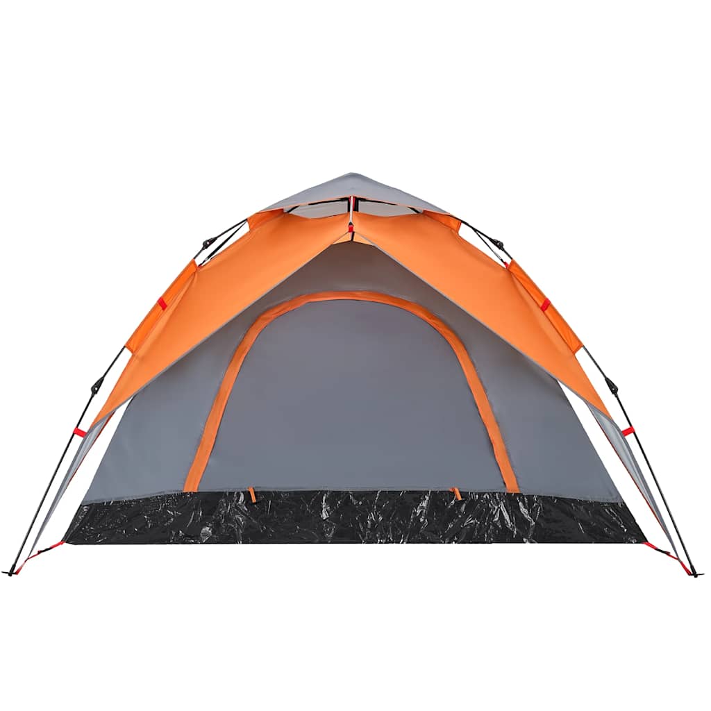 Tenda a Cupola 5 Persone Grigio e Arancione a Rilascio Rapido 4004187