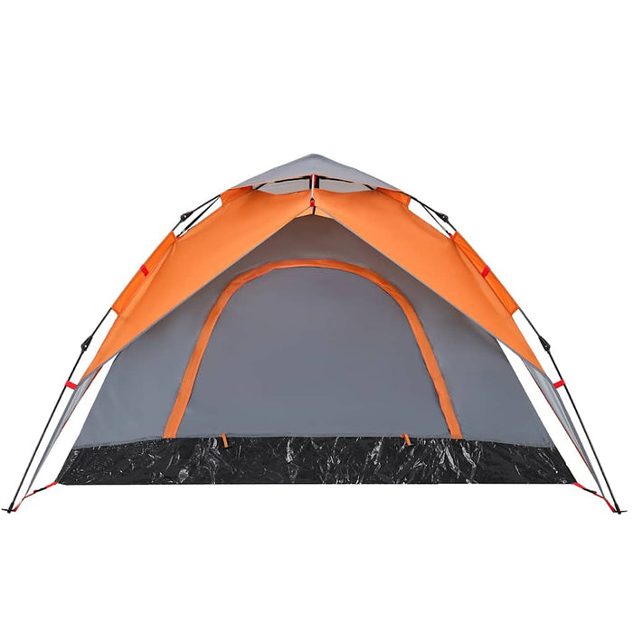 Tenda a Cupola 5 Persone Grigio e Arancione a Rilascio Rapido 4004187