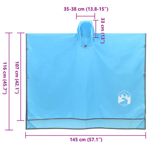 Poncho Antipioggia con Cappuccio Design 2 in 1 Blu 223x145 cm 4004198