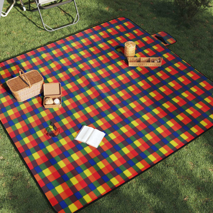 Tovaglia Picnic Pieghevole Quadri Multicolore 200x200cm Velluto 4004209