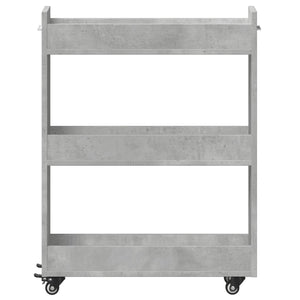 Mobile con Ruote Grigio Cemento 60x22x79cm in Legno Multistrato 840418