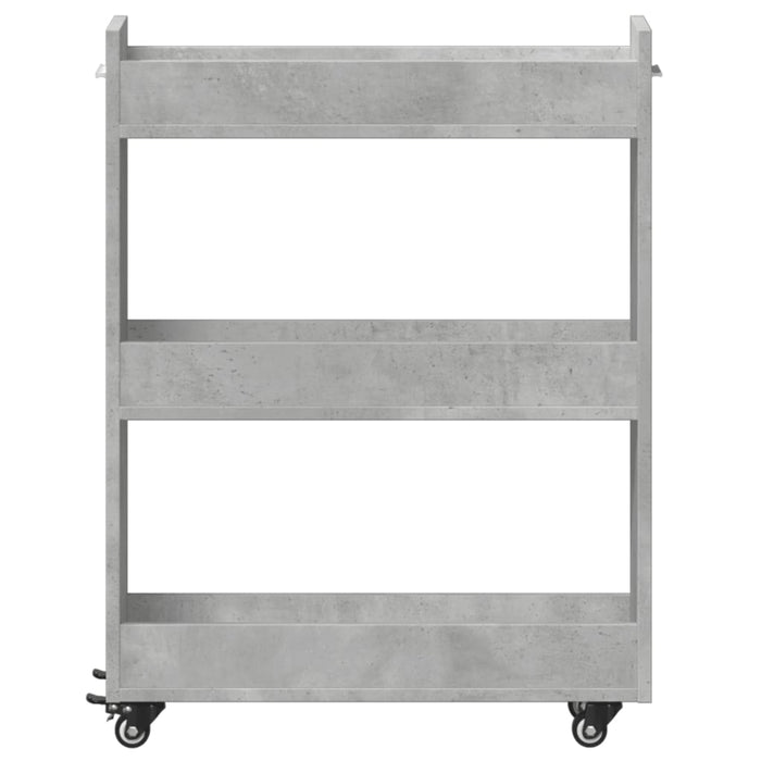 Mobile con Ruote Grigio Cemento 60x22x79cm in Legno Multistrato 840418