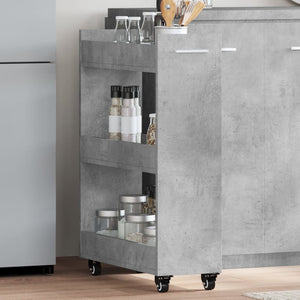 Mobile con Ruote Grigio Cemento 60x22x79cm in Legno Multistrato 840418