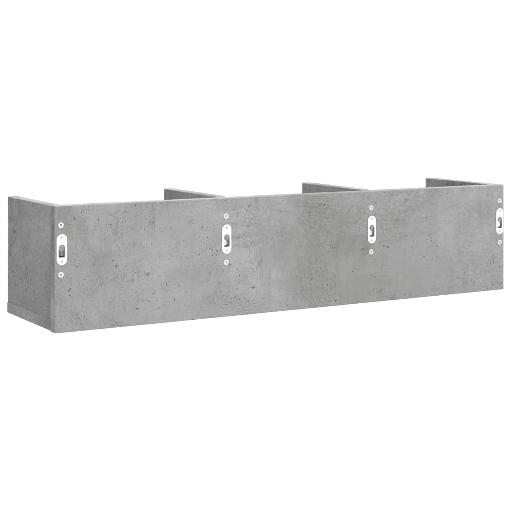 Mobile a Parete Grigio Cemento 75x18x16,5 cm Legno Multistrato 840435