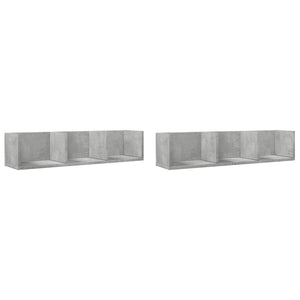 Mobili Parete 2 pz Grigio Cemento 75x18x16,5 cm in Multistrato 840436