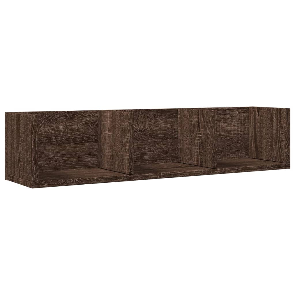 Mobili Parete 2pz Rovere Marrone 75x18x16,5cm Legno Multistrato 840442