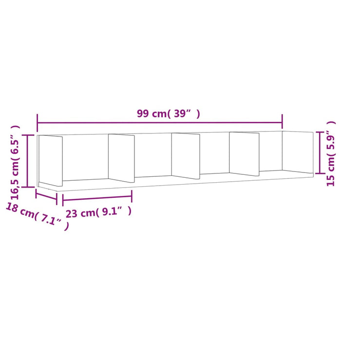 Armadietto a Muro Bianco 99x18x16,5 cm in Legno Multistrato 840443