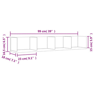 Armadietto a Muro Rovere Marrone 99x18x16,5cm Legno Multistrato 840455