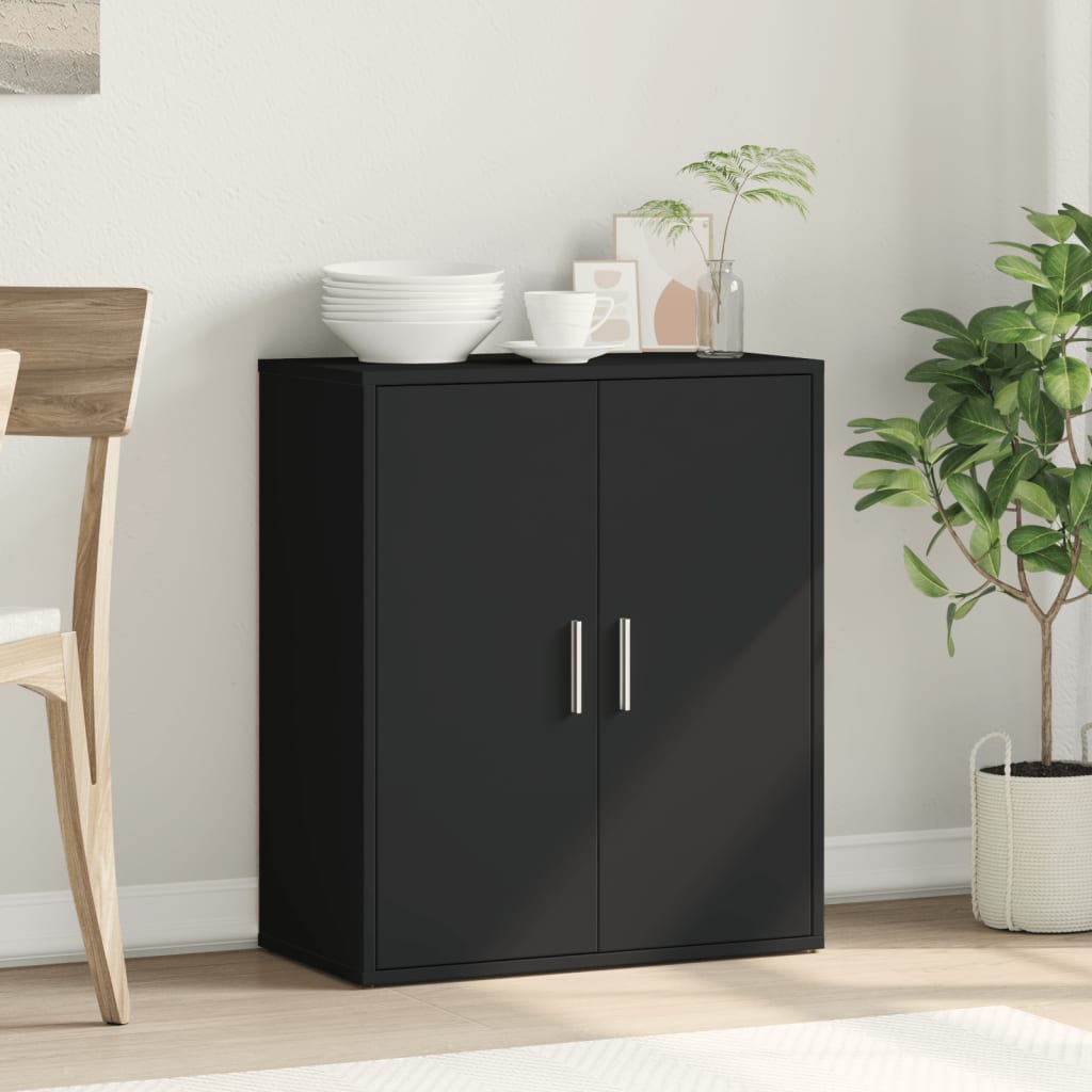 Credenza Nero 60x31x70 cm in Legno Multistrato 840458