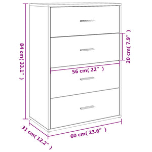 Credenza Rovere Sonoma 60x31x84 cm in Legno Multistrato 840501