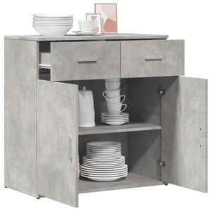 Credenza Grigio Cemento 79x38x80 cm in Legno Multistrato 840523