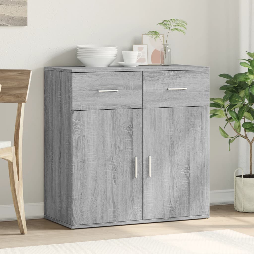 Credenza Grigio Sonoma 79x38x80 cm in Legno Multistrato 840525