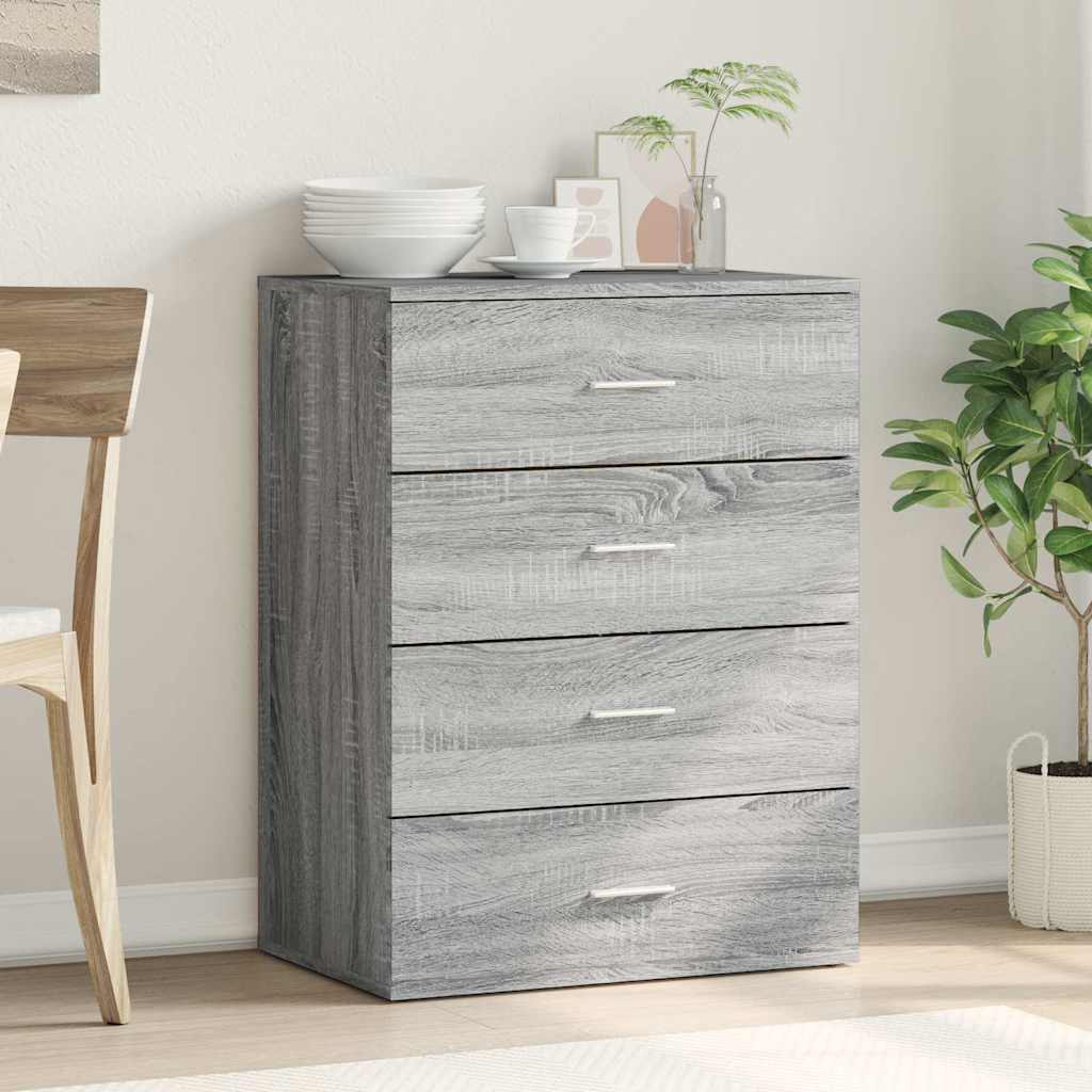 Credenza Grigio Sonoma 60x39x80 cm in Legno Multistrato 840532