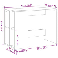 Scrivania Bianca 102x50x75 cm in Legno Multistrato 840541