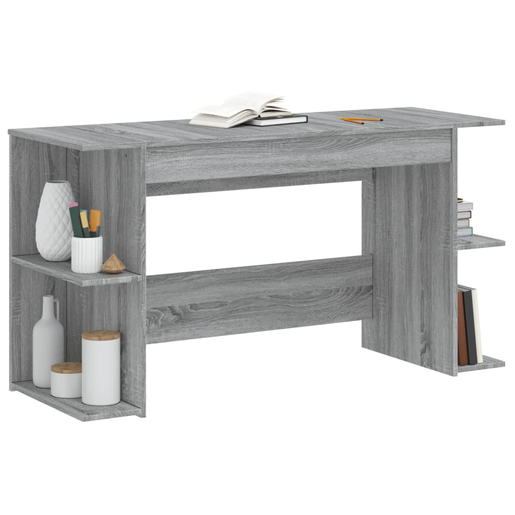 Scrivania Grigio Sonoma 140x50x75 cm in Legno Multistrato 840553