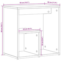 Tavolino da Salotto Rovere Fumo 50x30x50cm Legno Multistrato 840563