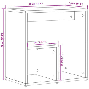 Tavolino da Salotto Rovere Fumo 50x30x50cm Legno Multistrato 840563