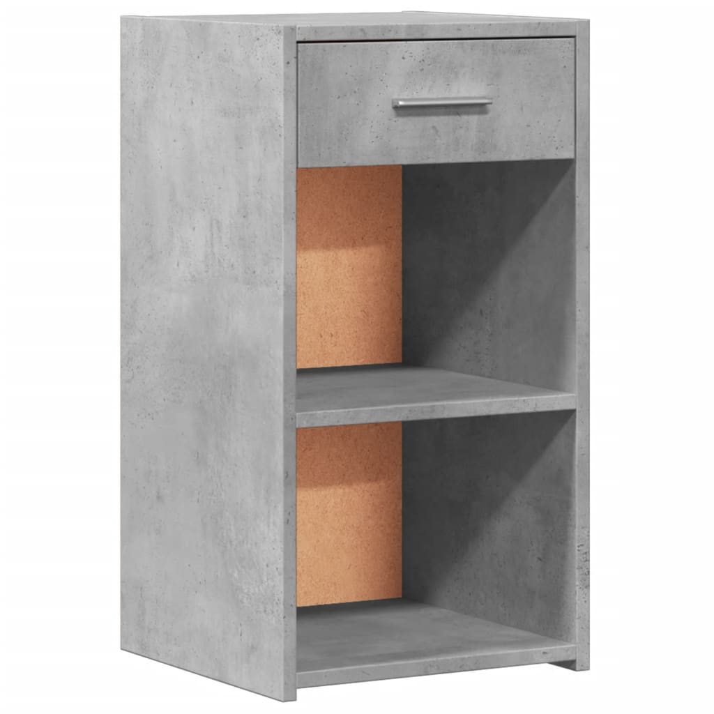 Comodino Grigio Cemento 35x34x65 cm in Legno Multistrato 840582