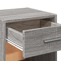 Comodino Grigio Sonoma 35x34x65 cm in Legno Multistrato 840586