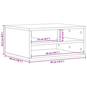 Supporto Stampante Grigio Sonoma 49x40x22,5cm Legno Multistrato 840595