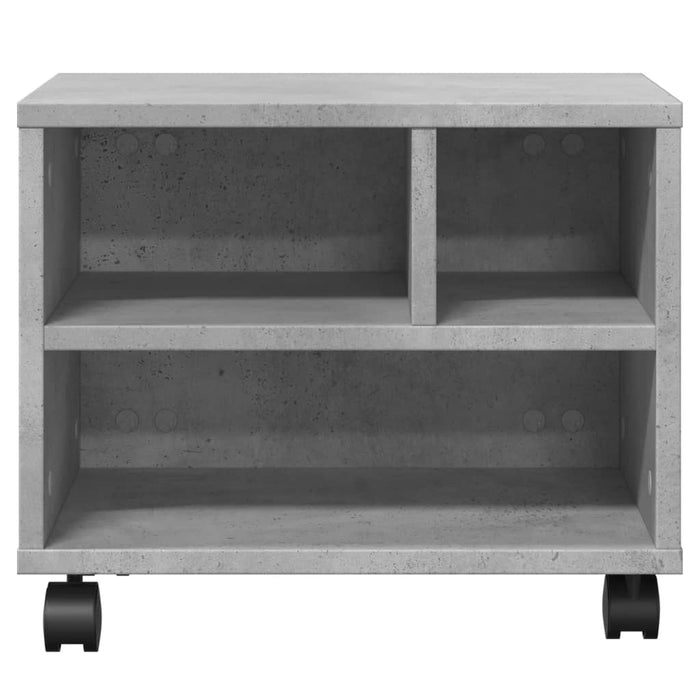 Supporto per Stampante con Ruote Grigio Cemento 41x32x34,5 cm 840614