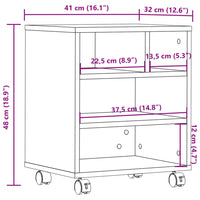 Supporto per Stampante con Ruote Bianco 41x32x48 cm 840618