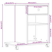 Supporto per Stampante con Ruote Bianco 60x40x68,5 cm 840639