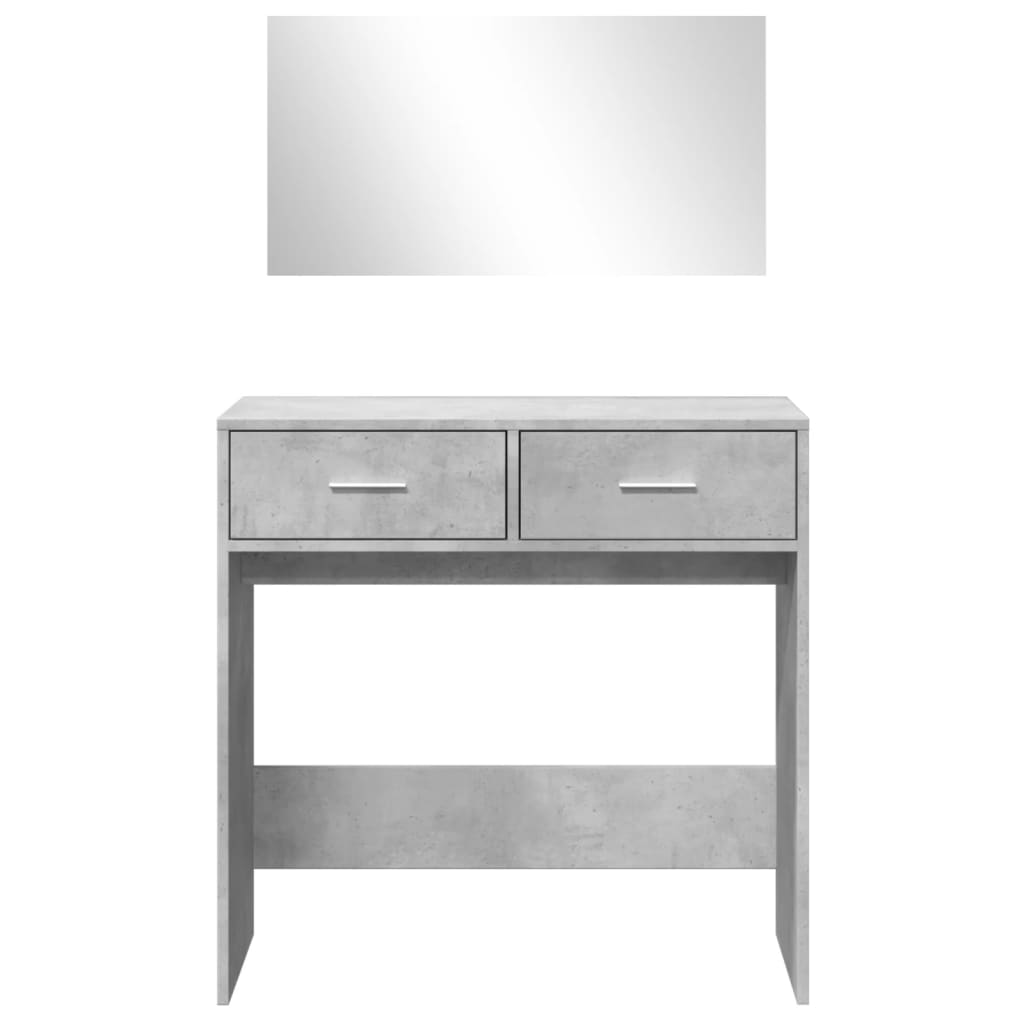 Toeletta con Specchio Grigio Cemento 80x39x80 cm 840705